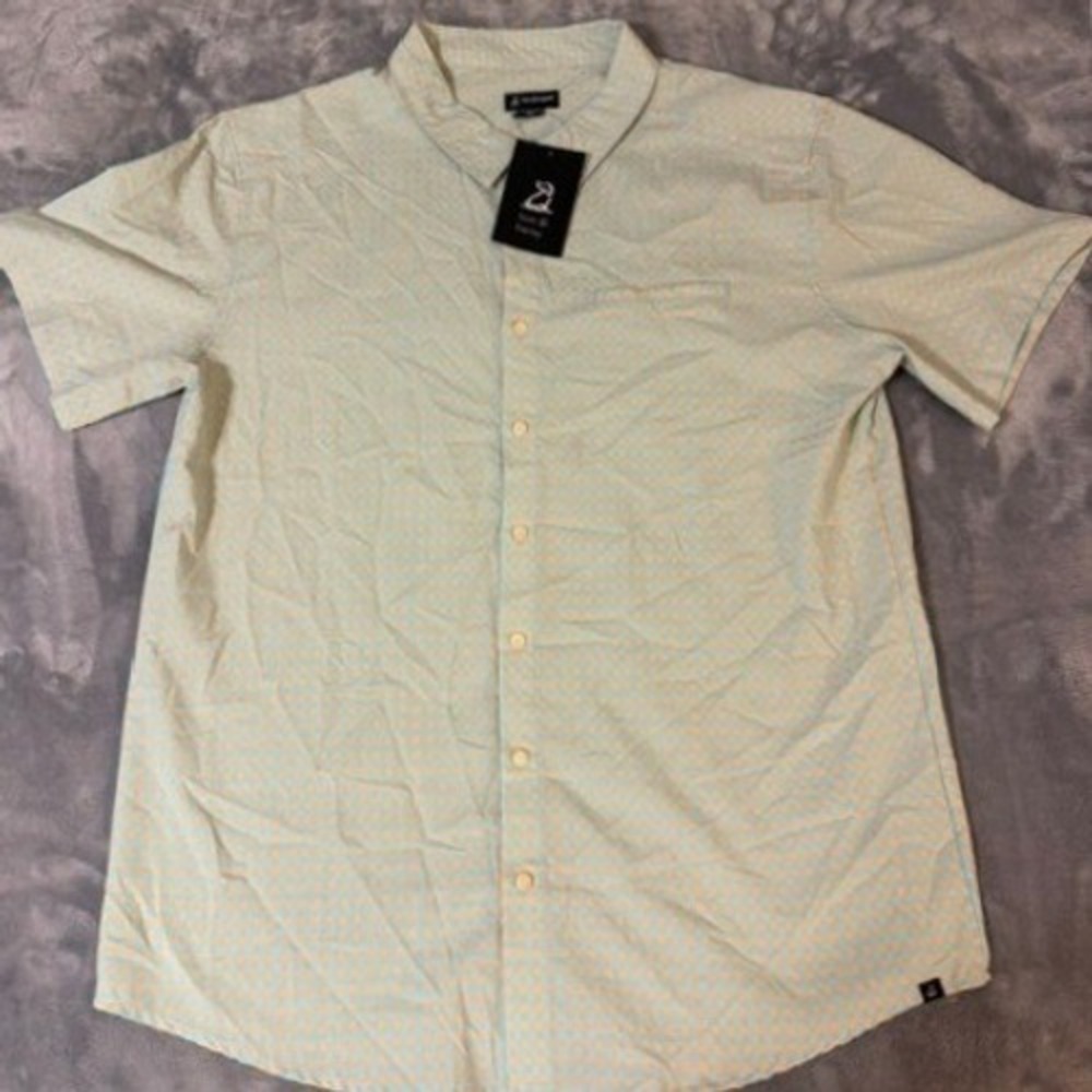 Him & Henry Gingham Check‎ Button Down Shirt Mens Size XXL Blue New Short Sleeve
